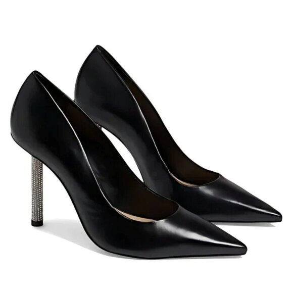 Schutz | Women's Black Lou Glam High Stiletto Heel Pumps - Picture 1 of 9